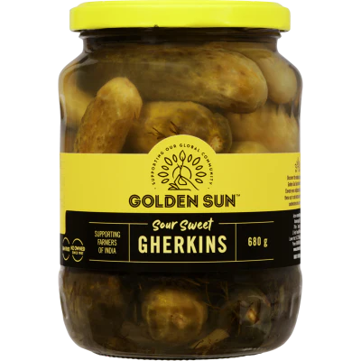 Golden Sun Sour Sweet Gherkins 680g