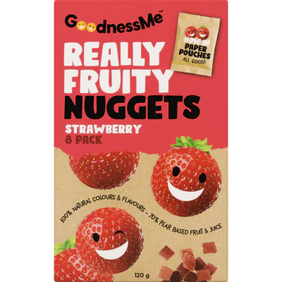 GoodnessMe Strawberry Really Fruity Nuggets 8 x 15g