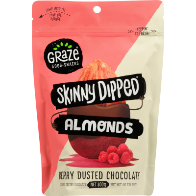 Graze Skinny Dipped Berry Dusted Chocolate Almonds 300g