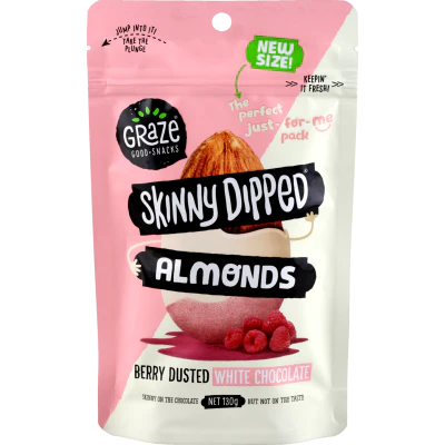 Graze Skinny Dipped Berry Dusted White Chocolate Almonds 130g