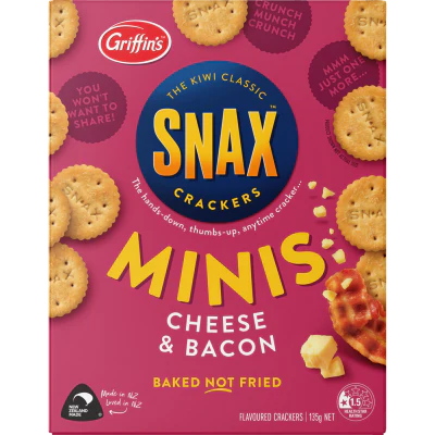 Griffin's Snax Minis Cheese & Bacon Crackers 135g
