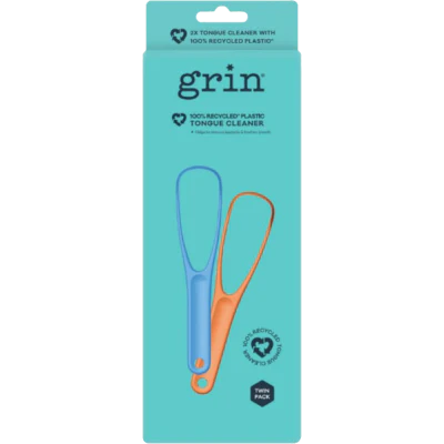 Grin Orange & Blue Tongue Scrapers 2pk 2pk