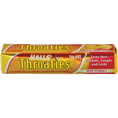 Halls Throaties Lozenges Honey & Lemon 34g