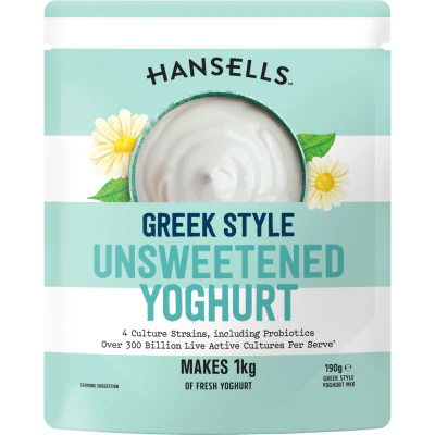 Hansells Greek Style Unsweetened Yoghurt Mix 190g