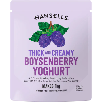Hansells Thick & Creamy Boysenberry Yoghurt Mix 220g