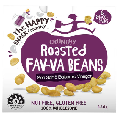 Happy Snack Sea Salt & Balsamic Vinegar Crunchy Roasted Fav-va Beans 150g