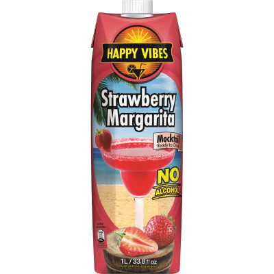Happy Vibes Strawberry Margarita Mocktail Drink 1l