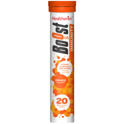 Healtheries Boost Immunity Effervescent Orange Tablets 20pk