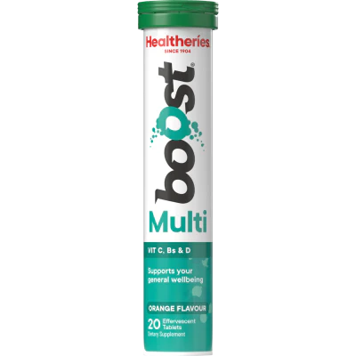 Healtheries Boost Multi Orange Flavour Effervescent Tablets 20pk