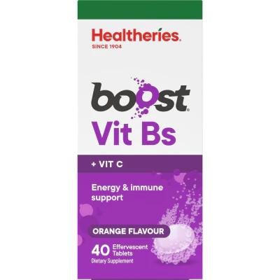 Healtheries Boost Vit Bs Orange Flavour Effervescent Tablets 40pk