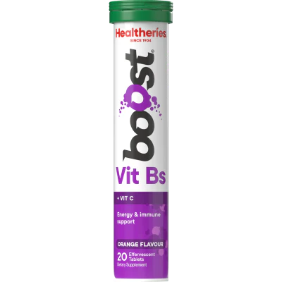 Healtheries Boost Vitamin B Orange Flavour Effervescent Tablets 20pk