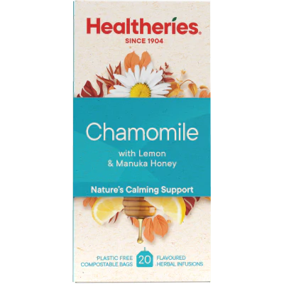Healtheries Chamomile With Lemon Manuka Honey Tea Bags 20pk