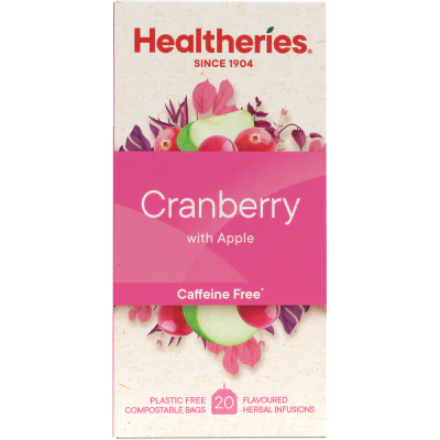Healtheries Cranberry With Apple Tea Bags 20pk