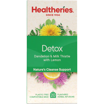 Healtheries Detox Dandelion & Milk Thistle With Lemon Tea Bags 20pk