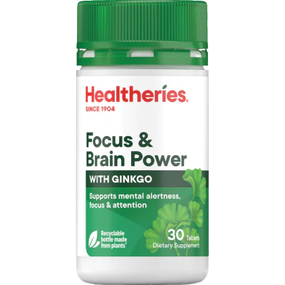 Healtheries Focus & Brain Power With Ginkgo Tablets 30pk