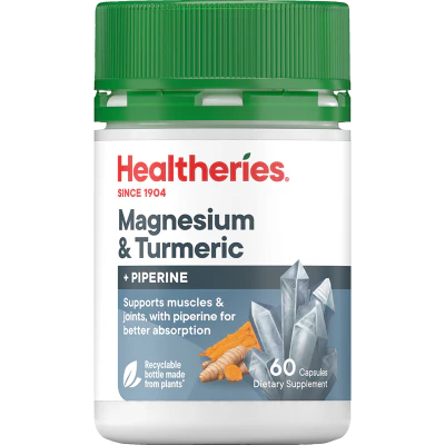 Healtheries Magnesium & Turmeric + Piperine Capsules 60pk
