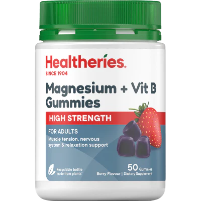 Healtheries Magnesium + Vit B Berry Flavour Gummies 50pk