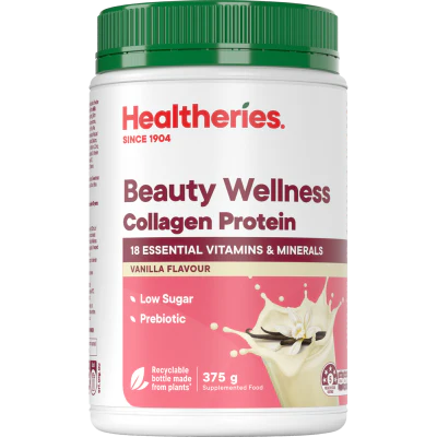 Healtheries Vanilla Flavour Beauty Wellness Collagen Protein Powder 375g