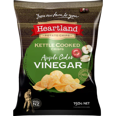 Heartland Kettle Apple Cider Vinegar Potato Chips 150g