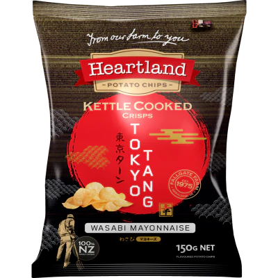 Heartland Kettle Cooked Tokyo Tang Wasabi Mayonnaise Potato Chips 150g