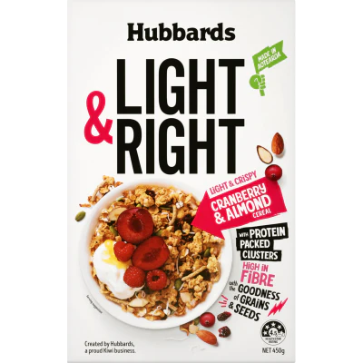 Hubbards Light & Right Cranberry & Almond Breakfast Cereal 450g