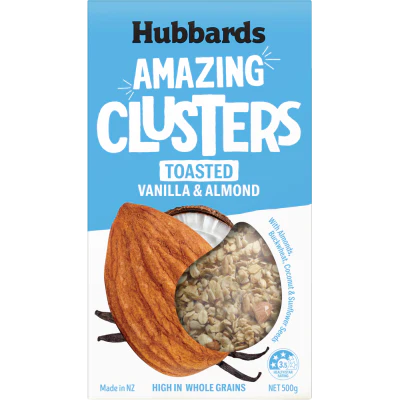 Hubbards Toasted Vanilla & Almond Amazing Clusters 500g