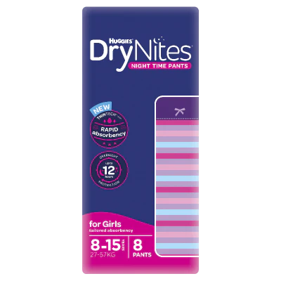 Huggies Night Time Pants for Girls 8-15 Years 27-57kg 8pk