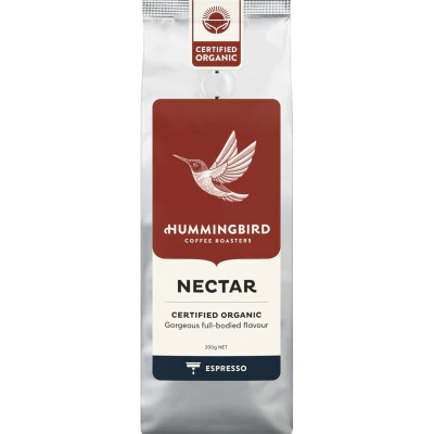 Hummingbird Nectar Fair Trade Organic Fresh Espresso Grind Coffee 200g