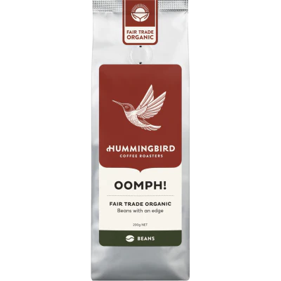 Hummingbird Oomph! Fair Trade Organic Fresh Whole Beans Coffee 200g