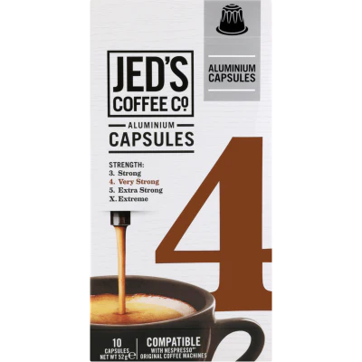 Jed's Coffee Co. #4 Very Strong Coffee Capsules 10pk