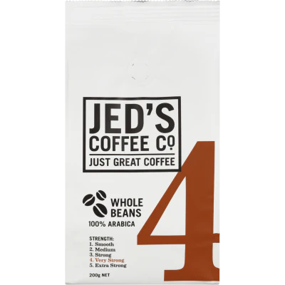 Jed's Coffee Co. #4 Very Strong Strength Whole Beans Coffee 200g
