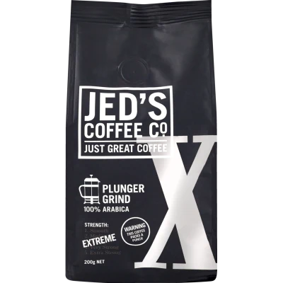 Jed's Coffee Co. X Extreme Strength Plunger Grind Coffee 200g
