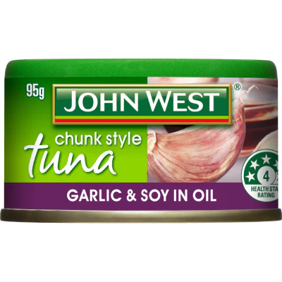John West Garlic & Soy In Oil Chunk Style Tuna 95g