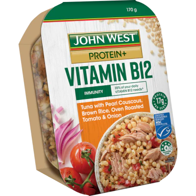 John West Protein+ Pearl Couscous Brown Rice Oven Roasted Tomato Tuna Bowl 170g