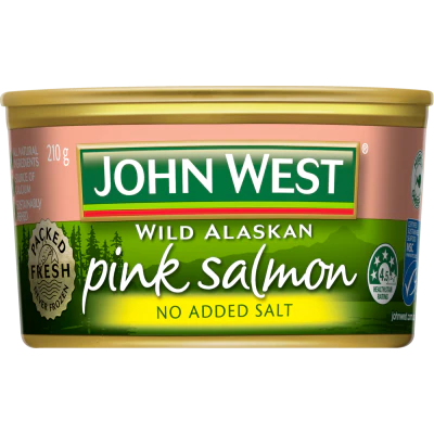 John West Wild Alaskan No Added Salt Pink Salmon 210g