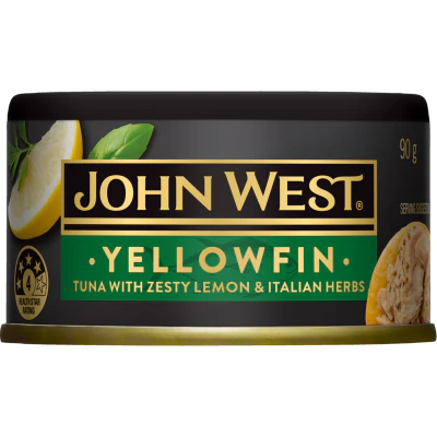John West Yellowfin Tuna with Zesty Lemon & Italian Herbs 90g