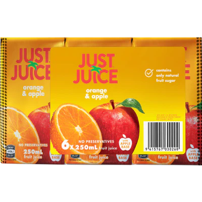 Just Juice Orange & Apple Fruit Juice 6pk