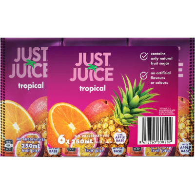 Just Juice Tropical Fruit Juice 6pk