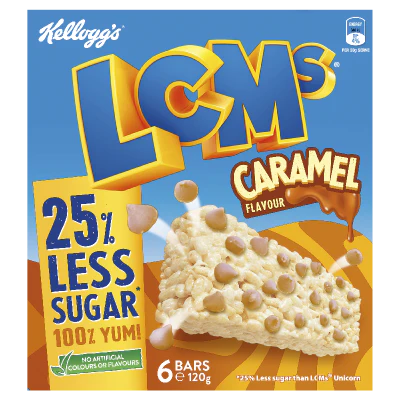 Kellogg's LCMs Caramel Flavour 25% Less Sugar Rice Bubble Bars 120g