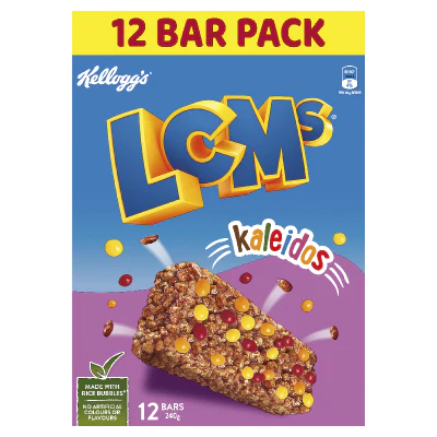 Kellogg's LCM's Kaleidos Rice Bubble Bars 12 x 20g