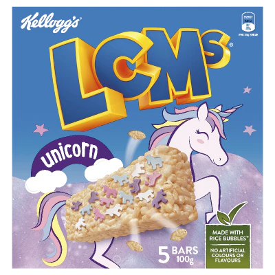 Kellogg's LCMs Unicorn Rice Bubble Bars 5 x 20g