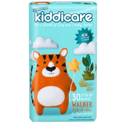 Kiddicare Ultra Dry Nappies Boys & Girls 13-18kg Walker 30pk