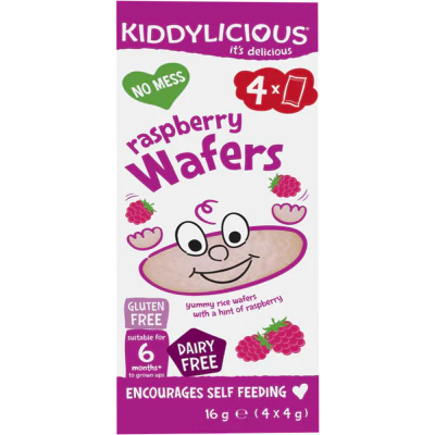 Kiddylicious Rasberry Wafers 4 x 4g