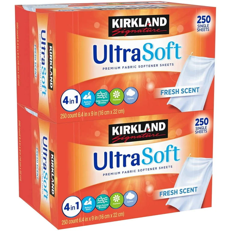 Kirkland Signature Ultra Soft Fabric Softener Sheets 2 x 250 CT
