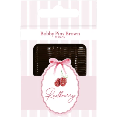 Korbond Redberry Bobby Pins Brown 72pk