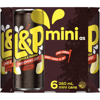 L&P Soft Drink Cans 6 x 250ml