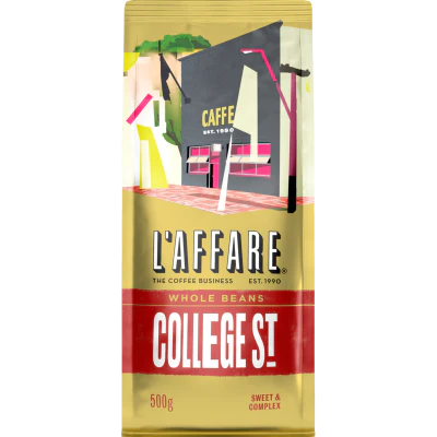 L'affare College St Beans Whole Beans Coffee 500g