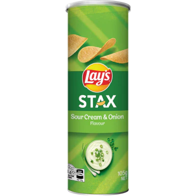 Lay's Stax Sour Cream & Chives Potato Chips 105g