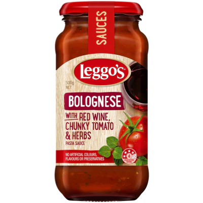 Leggo's Red Wine Chunky Tomato & Herbs Bolognese Sauce 500g