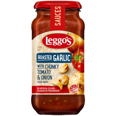 Leggo's Roasted Garlic Chunky Tomato & Onion Pasta Sauce 500g